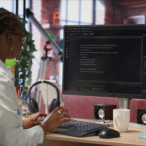 Professional web development workspace: website design Zimbabwe Harare